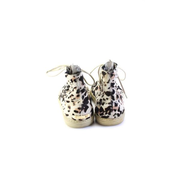 Burberry Womens Leopard Print Pony Hair High Top Sneakers Ecru Size 36.5 6.5 - Picture 3 of 10